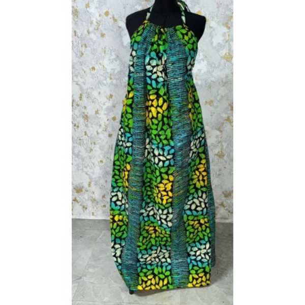 Ankara Stoned Halter Neck Maxi Dress