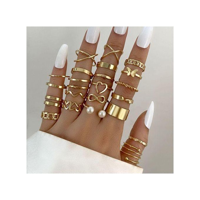 Women's Rings 22 In 1 Set - Gold